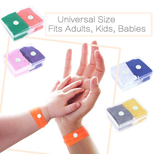 INHEMI Pulseras de Enfermedad,Pulsera Mareo,Anti Enfermedades Viajeras y Anti Náuseas,Bandas de Acupresión,8 Pares