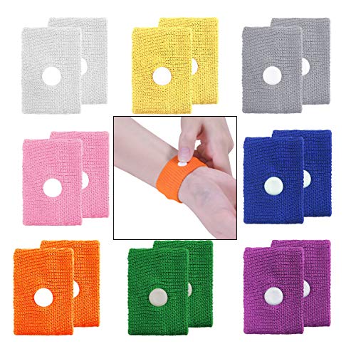 INHEMI Pulseras de Enfermedad,Pulsera Mareo,Anti Enfermedades Viajeras y Anti Náuseas,Bandas de Acupresión,8 Pares