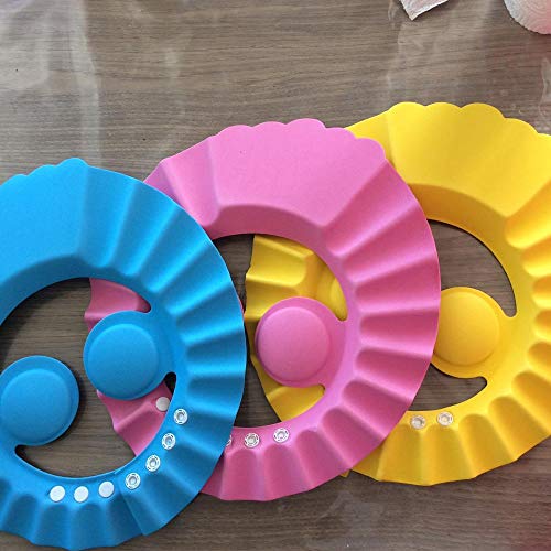 inherited Baño Suave para Niños,gorro ducha bebe ajustable Gorro de Ducha gorro suave Gorro de ducha protector Visera Practico Champú Evite que el Agua Fluya a Ojos y de la Cara,3pcs