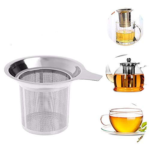 inherited Filtros para té, Los Mejores coladores de té para té Suelto, Colador de té Reutilizable con 1 Asas, Filtro de té y café, Infusor de Té,Filtro de Té con 2 pcs en un Paquete