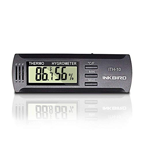 Inkbird ITH-10 Mini Portatil Medidor Temperatura Humedad,LCD Monitor Termómetro Higrómetro Digital para Nevera,Suelo,Cigarro,Humidor,Invernadero