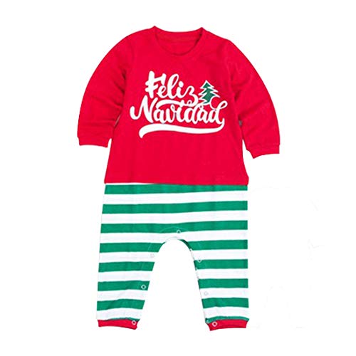 Inlefen Padre Niño Navidad Traje Navidad árbol impresión Padre Mamá Niño Manga Larga Pijama