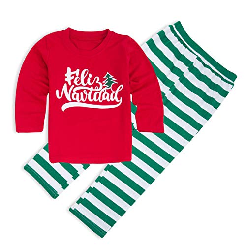 Inlefen Padre Niño Navidad Traje Navidad árbol impresión Padre Mamá Niño Manga Larga Pijama