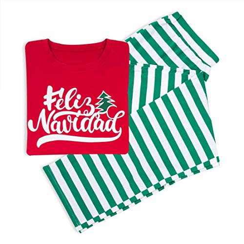 Inlefen Padre Niño Navidad Traje Navidad árbol impresión Padre Mamá Niño Manga Larga Pijama