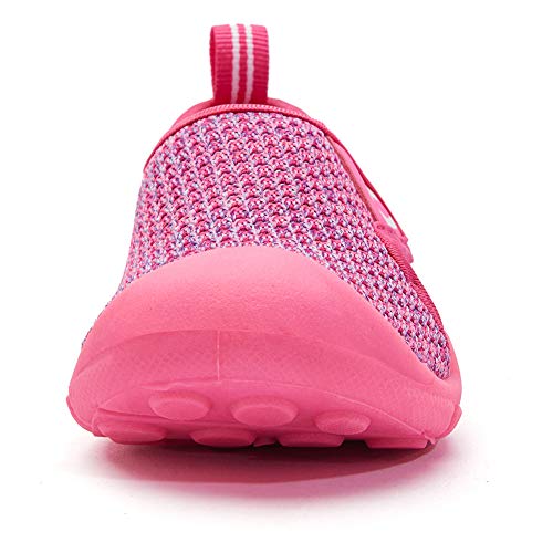 INMINPIN Zapatillas de Estar por Casa para Niños Zapatos de Interior de Punto Infantil Niña Niño Cómodos Suave Antideslizante Zapatos de Deporte,Rosa，28EU.