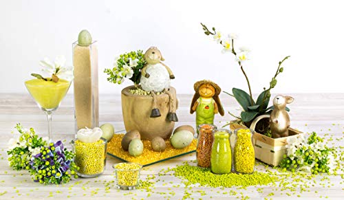 INNA-Glas Granulado Decorativo - Piedras Decorativas ASLAN, Amarillo Brillante, 3-8mm, 605ml Bote, Producido en Alemania - Piedrecitas de Colores