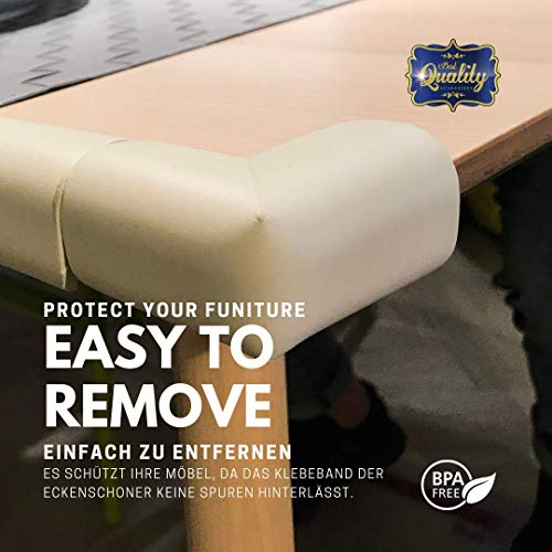 Innobeta Juego de 12 Protector Esquinas Bebes para Esquinas y Bordes de Muebles, Extra Gruesos Protector Mesa Bebe, Seguridad Infantil en el Hogar(Blanco)