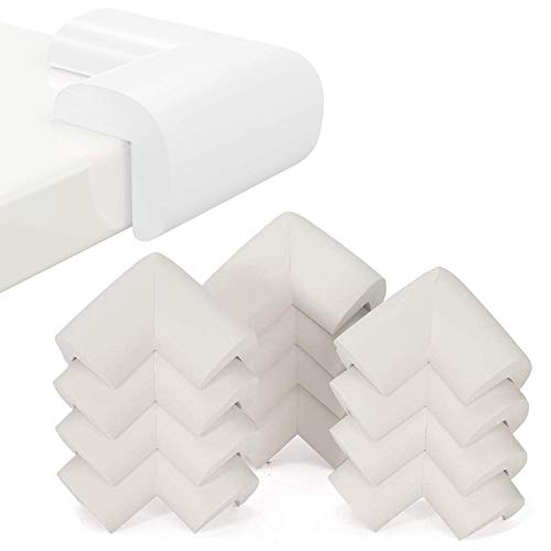 Innobeta Juego de 12 Protector Esquinas Bebes para Esquinas y Bordes de Muebles, Extra Gruesos Protector Mesa Bebe, Seguridad Infantil en el Hogar(Blanco)