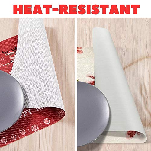 INNObeta Manteles Individuales Navidad Lavables, Mantel Individual, Salvamanteles Individuales Juego de 6 Resistentes al Calor Antideslizante para Decoración Hogareña & Cena Navideña Fiesta Navideña
