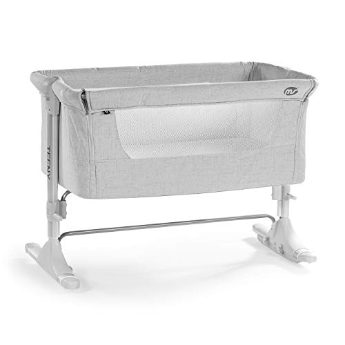 Innovaciones MS Minicuna Colecho Innovaciones Ms - Cuna Colecho Balancin Regulable Multialturas, Reclinable - Colchón incluido e Incluye Mosquitera de Serie, Color Gris Perla 430105