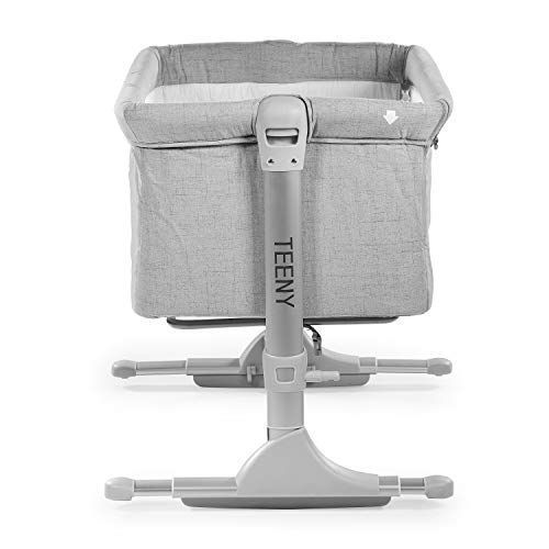 Innovaciones MS Minicuna Colecho Innovaciones Ms - Cuna Colecho Balancin Regulable Multialturas, Reclinable - Colchón incluido e Incluye Mosquitera de Serie, Color Gris Perla 430105