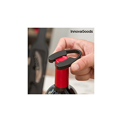 InnovaGoods Estuche de Vino Botella, Acero Inoxidable, Negro, 7x7x33 cm