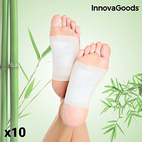 InnovaGoods IG814977 - Parches Desintoxicantes para pies (Pack de 10), Blanco