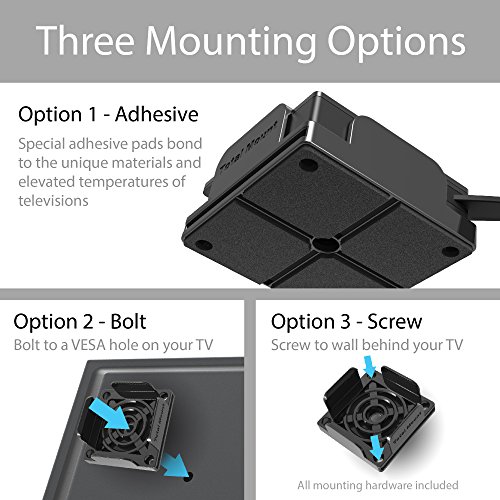 Innovelis totalmount Soporte para Amazon Fire TV con 4 K Ultra HD | con Inteligente térmica Gestión y HDMI Cable de extensión de 0,6 m, 3 Posibilidades de fijación, Negro