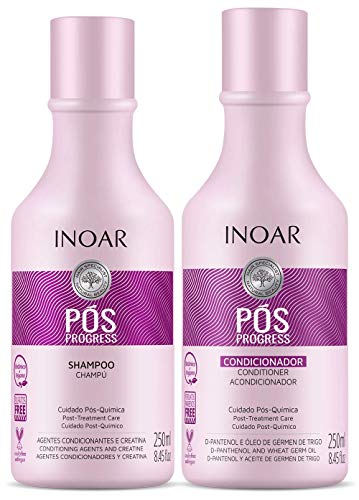 Inoar Dúo Pos Progress Champú y Acondicionador Alisado de Queratina - 1 Pack