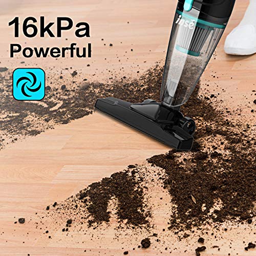 INSE Aspiradora de Mano 2 en 1, Aspirador Vertical con Cable Poderosa Succión 16KPa, Aspiradoras Hogar Escoba Filtro HEPA, Capacidad 800ML, Aspirador Ligera Pelo Mascota 