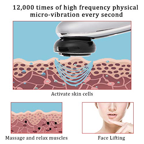 Instrumento de belleza EMS RF,Equipo ultrasónico anti-envejecimiento,Arruga facial Reafirma la piel, reduce las arrugas, disminuye las manchas faciales .(Schwarzes Weiß)