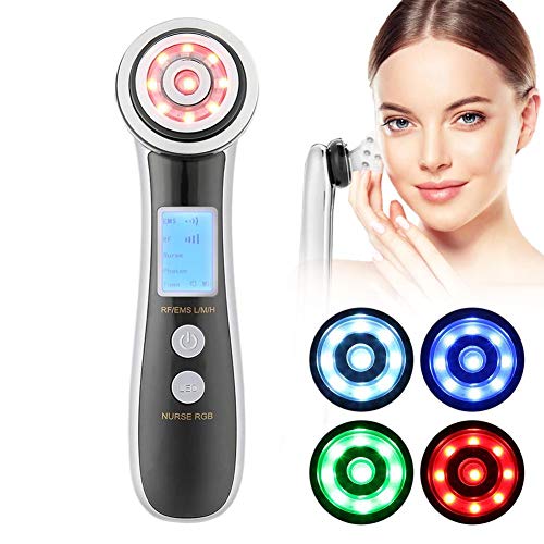 Instrumento de belleza EMS RF,Equipo ultrasónico anti-envejecimiento,Arruga facial Reafirma la piel, reduce las arrugas, disminuye las manchas faciales .(Schwarzes Weiß)