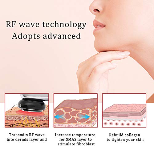Instrumento de belleza EMS RF,Equipo ultrasónico anti-envejecimiento,Arruga facial Reafirma la piel, reduce las arrugas, disminuye las manchas faciales .(Schwarzes Weiß)