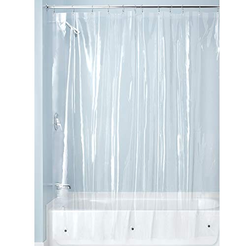 InterDesign 3.0 Liner Forro para cortina de ducha, cortinas de baño antimoho de 183,0 cm x 183,0 cm fabricadas con PEVA y con 12 ojales, transparente