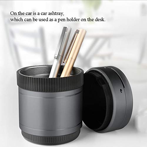 Interior Ceniceros Aleación de Aluminio Cenicero de Coche Diseño de cámara Cigarrillo Cigarro Ceniza de Humo Portavasos Taza de Almacenamiento con luz LED Accesorios for automóviles Ceniceros