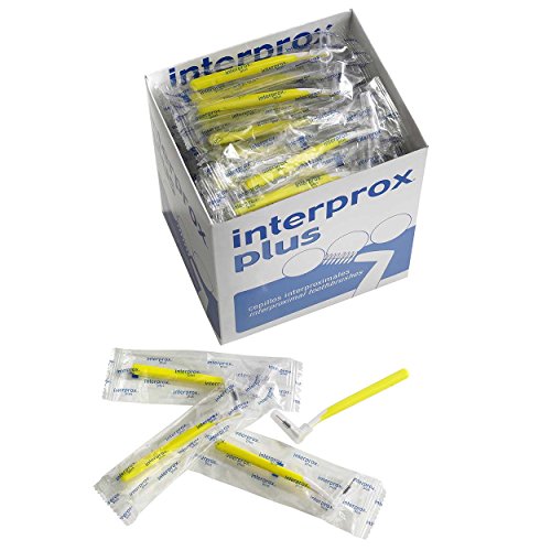 Interprox plus - Cepillos interdentales (100 unidades, tamaño pequeño), color amarillo