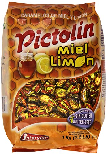 Intervan - Pictolín Miel y limón, Caramelos de miel sabor limón, 1kg