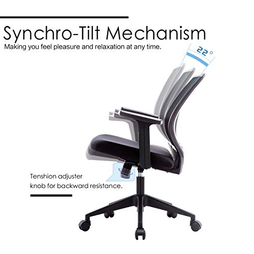 IntimaTe WM Heart Giratoria de Oficina Silla de Escritorio de Malla con Reposacabezas, Ergonómica Mecanismo Sincronizado Altura Ajustable, Tela