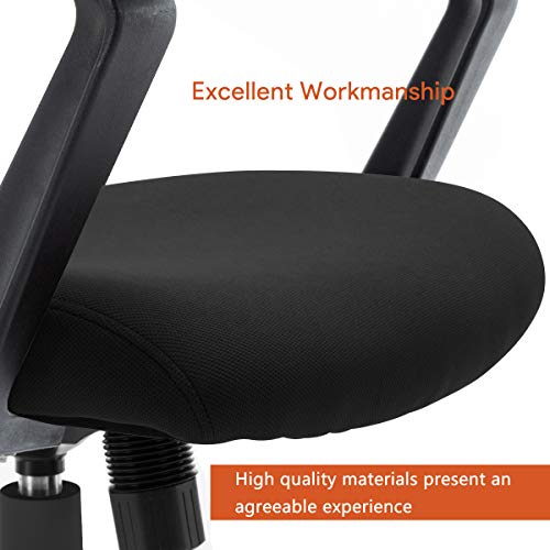 IntimaTe WM Heart Silla Ejecutiva de Oficina de Tela Silla Giratoria de Escritorio para Computadora Hogar y Oficina, Diseño Moderno de Reposabrazos con Base Cromada (Negro)