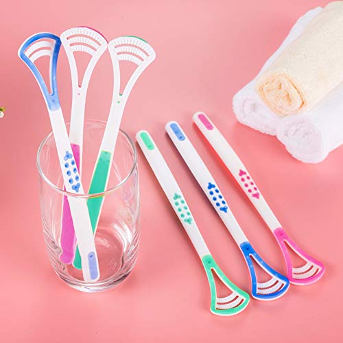INTVN 6 Piezas Cepillo para Lengua Limpiador de Lengua, Cepillo Limpiador de Lengua para Ayudar, para Mantener tu Boca Sana y Limpia,Pástico, 3 Colores