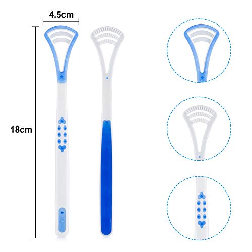 INTVN 6 Piezas Cepillo para Lengua Limpiador de Lengua, Cepillo Limpiador de Lengua para Ayudar, para Mantener tu Boca Sana y Limpia,Pástico, 3 Colores