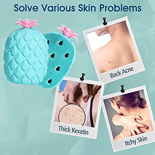 INTVN Cepillo de Masaje Corporal de Silicona, 1 piezas Ultra Suave Limpiador Potente con Esponja Cabeza Exfoliante Limpiador, para Bebés Mujeres Hombres Ducha de Masaje verde