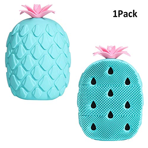 INTVN Cepillo de Masaje Corporal de Silicona, 1 piezas Ultra Suave Limpiador Potente con Esponja Cabeza Exfoliante Limpiador, para Bebés Mujeres Hombres Ducha de Masaje verde