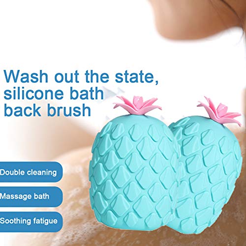INTVN Cepillo de Masaje Corporal de Silicona, 1 piezas Ultra Suave Limpiador Potente con Esponja Cabeza Exfoliante Limpiador, para Bebés Mujeres Hombres Ducha de Masaje verde
