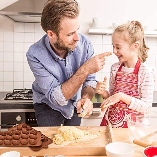 INTVN Moldes de silicona para huevos de Pascua para chocolate, 4 unidades, con 15 cavidades para repostería, repostería, repostería, repostería, Cocina, decoración