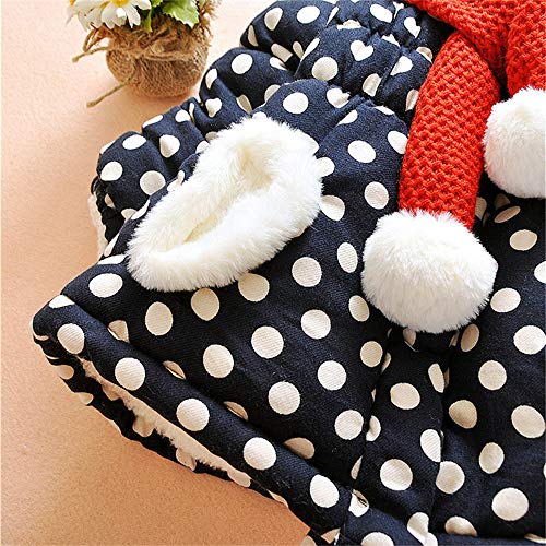Invierno Abrigos Bebe Niña 1-5 años Niñas Lunares Chaqueta con Capucha de Oreja de Conejo Lindo Parkas Abrigo de Algodon