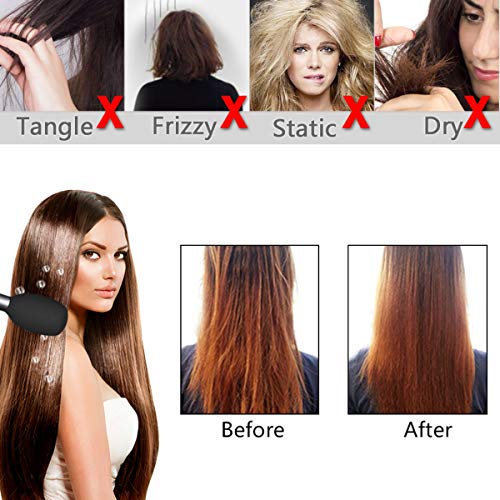 Ionic Cepillo de pelo para desenredar, antiestático, curvado, ventilado, cepillo para desenredar el pelo, peinetas para mujeres con cepillo de ventilación de pelo largo grueso y fino rizado y enredado