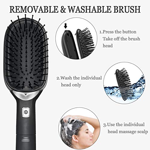 Ionic Cepillo de pelo para desenredar, antiestático, curvado, ventilado, cepillo para desenredar el pelo, peinetas para mujeres con cepillo de ventilación de pelo largo grueso y fino rizado y enredado