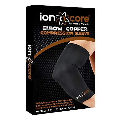 Ionocore Mangas de Compresion Brazos - Mangas para el Antebrazo Unisex Proteccion de Brazo, Articulaciones, Alivio y Recuperación del Dolor, Ideal para el Codo de Tenista. MEDIANO: 10.5"-12"