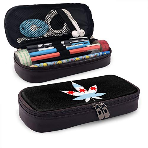 Iop 90p - Bolsa organizadora para cosméticos con diseño de la Bandera de Chicago, PU, Negro, Talla única