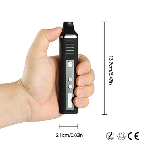 IOUQ Vaporizador de hierbas secas Pathfinder Vaporizador de hierbas portátil Batería grande de 2200 mAh Control de temperatura Pantalla de cristal líquido Evaporador de hierbas Fácil de usar (negro)