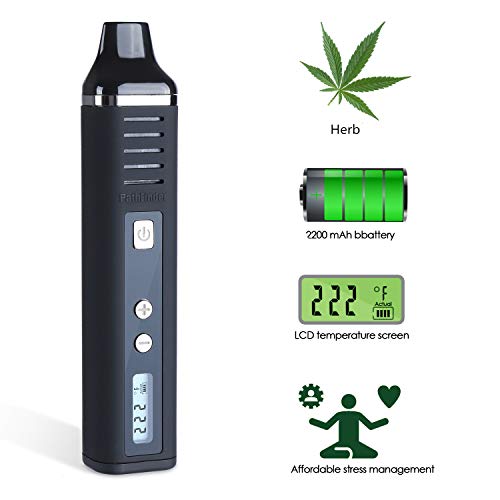 IOUQ Vaporizador de hierbas secas Pathfinder Vaporizador de hierbas portátil Batería grande de 2200 mAh Control de temperatura Pantalla de cristal líquido Evaporador de hierbas Fácil de usar (negro)