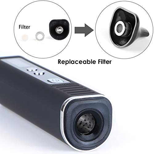 IOUQ Vaporizador de hierbas secas Pathfinder Vaporizador de hierbas portátil Batería grande de 2200 mAh Control de temperatura Pantalla de cristal líquido Evaporador de hierbas Fácil de usar (negro)