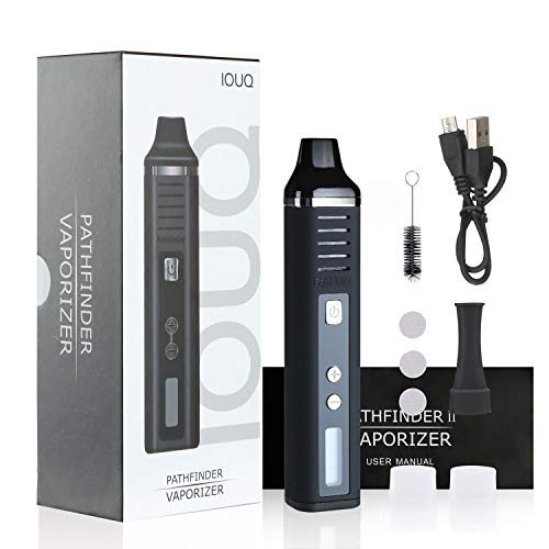 IOUQ Vaporizador de hierbas secas Pathfinder Vaporizador de hierbas portátil Batería grande de 2200 mAh Control de temperatura Pantalla de cristal líquido Evaporador de hierbas Fácil de usar (negro)