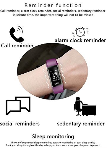 Ip67 Pulsera Inteligente Impermeable con Monitor de sueño, podómetro de Actividad de Adelgazamiento Compatible con teléfonos Android, 0.00watts W, Color Negro