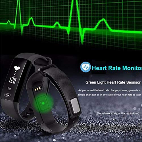 Ip67 Pulsera Inteligente Impermeable con Monitor de sueño, podómetro de Actividad de Adelgazamiento Compatible con teléfonos Android, 0.00watts W, Color Negro