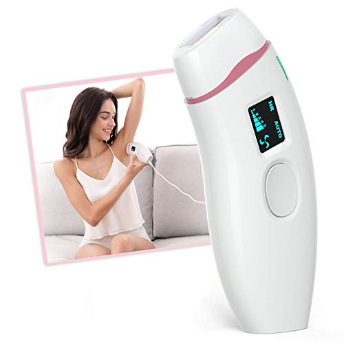 IPL Depiladora de Luz Pulsada, 500,000 Flashes Láser de Depilación Permanente para Cuerpo y Cara Dispositivo Láser Profesional sin Dolor para el Hogar (Blanco)