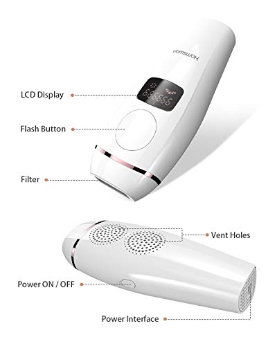 IPL Depiladora de Luz Pulsada, Permanente Láser Depilación sistema 2 Modos, 999,999 Flashes Láser de Depilación Permanente para Cuerpo Láser Profesional sin Dolor para el Hogar, Mujeres y Hombres