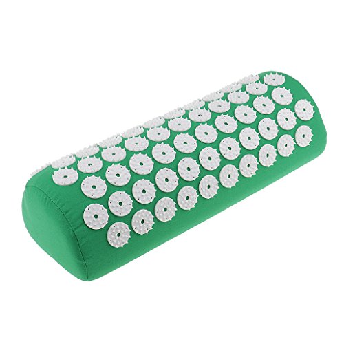 IPOTCH Almohada Profesional De Acupresión Cuello De Tejido Profundo Masajeador De Estrés Muscular Herramienta De 15x4 Pulgadas Ayuda Para Dormir Bien - Verde