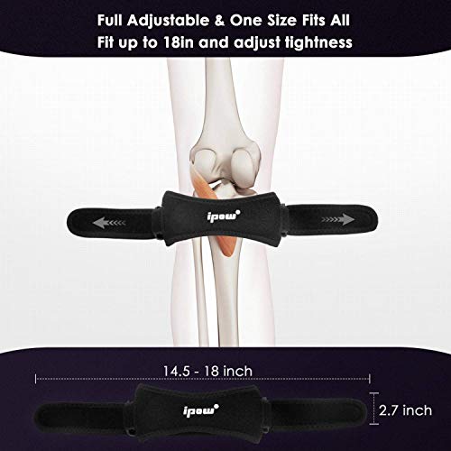 IPOW [2 PCS] Rodillera rotuliana Deportiva Suave y Transpirable, Rodillera Hombre Ajustable para Running Correr Escalada Voleibol fútbol Baloncesto, Rodillera Knee Active Plus Mujer/Hombre, Negro